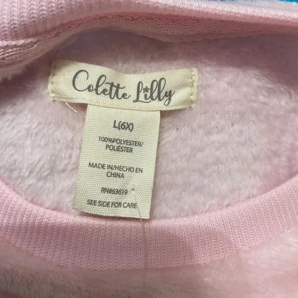Colette Lilly Girls Pink Sequined Long Sleeve Top Size 6X NWOT - Picture 4 of 4